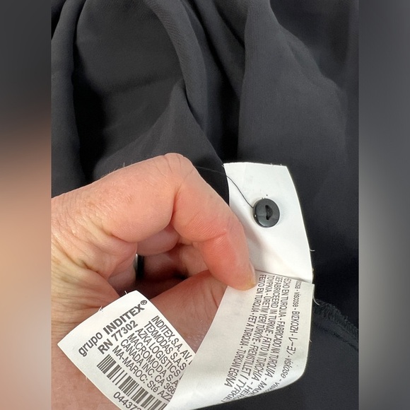 NWT ZARA Flowy Midi Dress Longsleeve XL Anthracite Grey - Picture 9 of 15